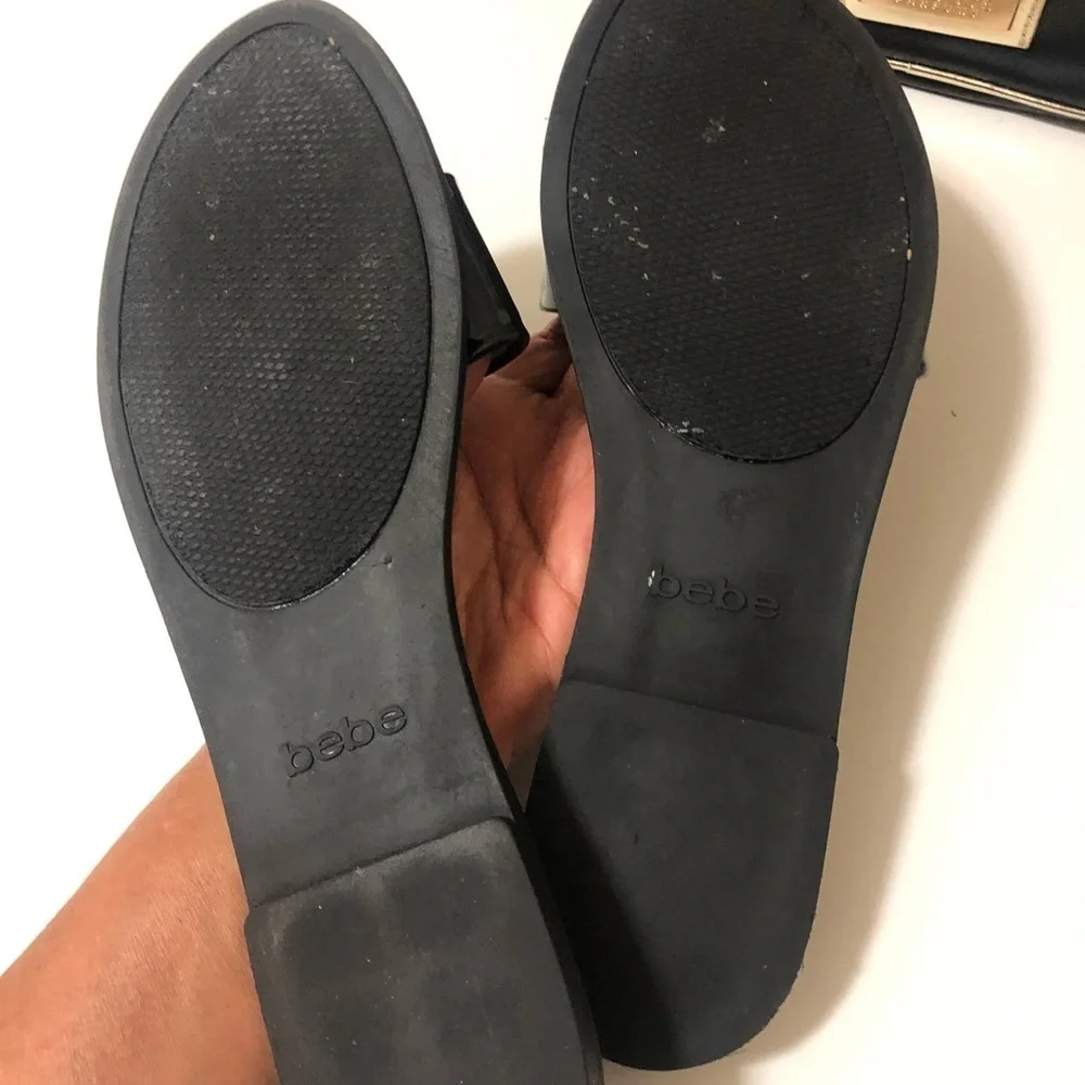 Bebe black patent sandal
